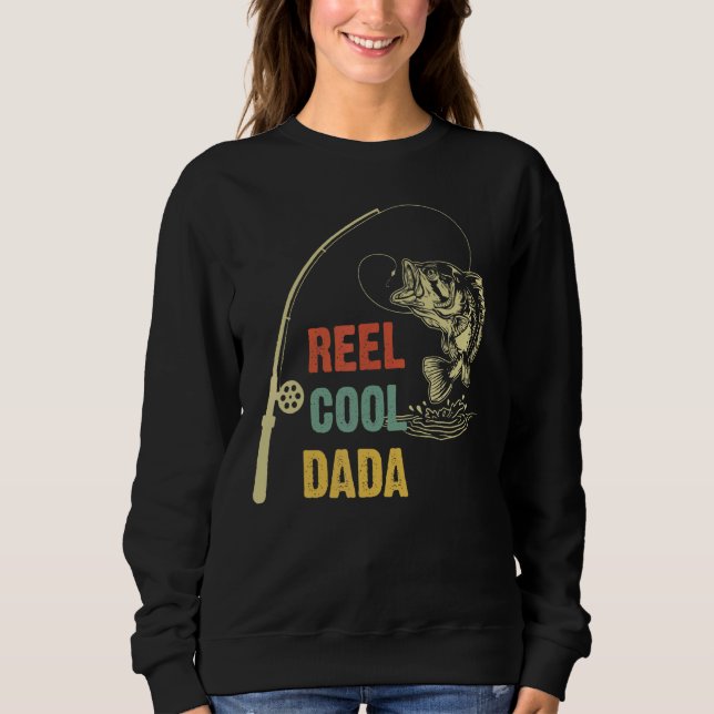 Men Real Cool Dada Angeln Daddy Vatertag Sweatshirt (Vorderseite)