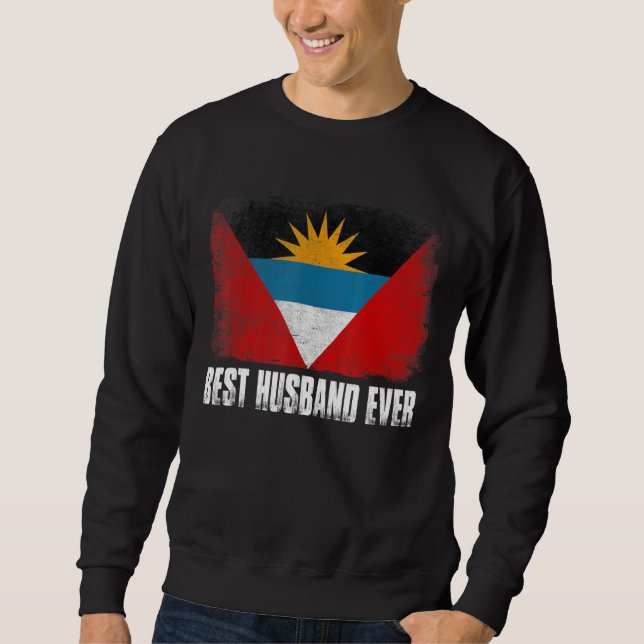 Men Retro Antigua und Barbuda Flag Bestes Ehemann  Sweatshirt (Vorderseite)