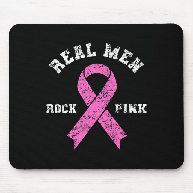 Men Rock Pink - Kampf gegen Brustkrebs Mousepad (Vorne)