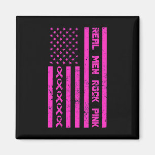 Men Rock Pink Ribbon Brustkrebs Bewusstsein Ameri Magnet