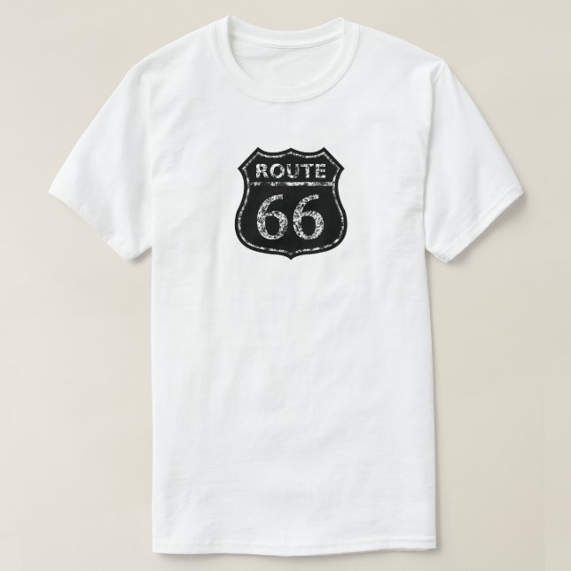 Men ROUTE 66 BLACK GRUNGE SIGN Ringer-T - Shirt (Design vorne)