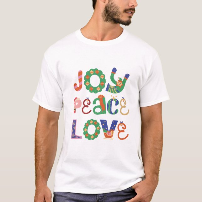 Men’s Christmas Typography T-Shirt – Festive Joy (Vorderseite)