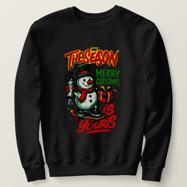 Men’s Classic Christmas Holiday Snowman Sweatshirt (Design vorne)