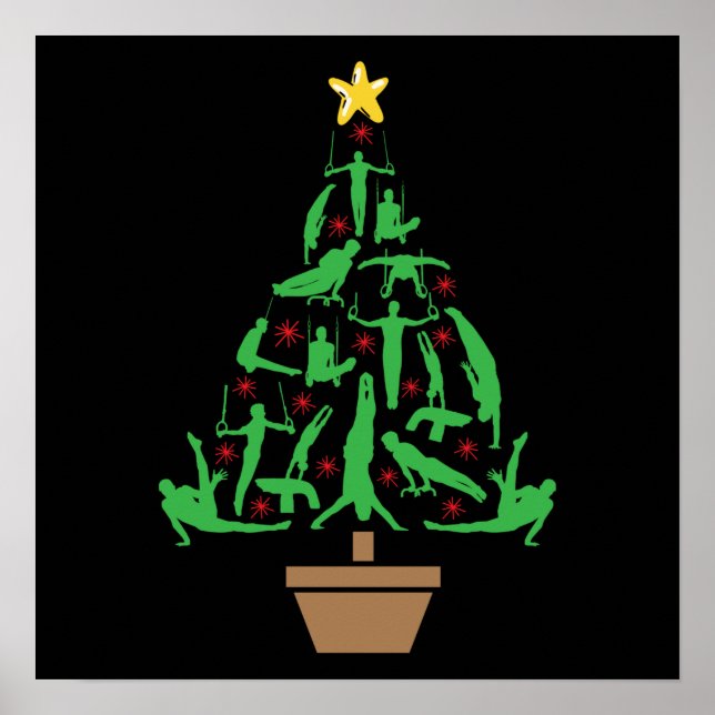 Men’s Gymnastics Christmas Tree Poster (Vorne)