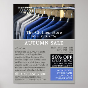 Men’s Suits, Men’s Clothing Store Advertising Poster