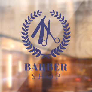 Men salon einfaches Logo individuelle Name moderne Fensteraufkleber