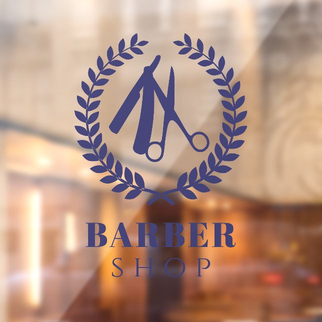 Men salon einfaches Logo individuelle Name moderne Fensteraufkleber (Blatt 2)