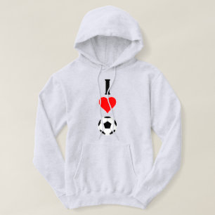 Men Soccer Lover "I Liebe/Heart Soccer" Sport Hoodie