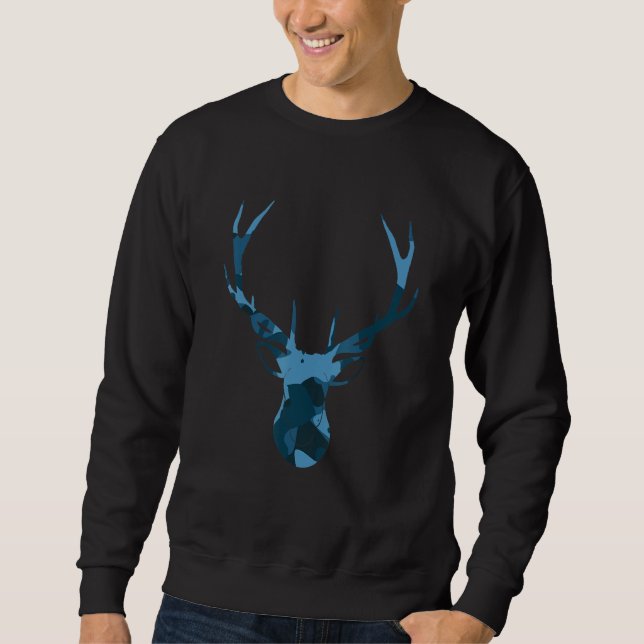Men Soldier Military Camouflage Deer  Fun Elk Deer Sweatshirt (Vorderseite)