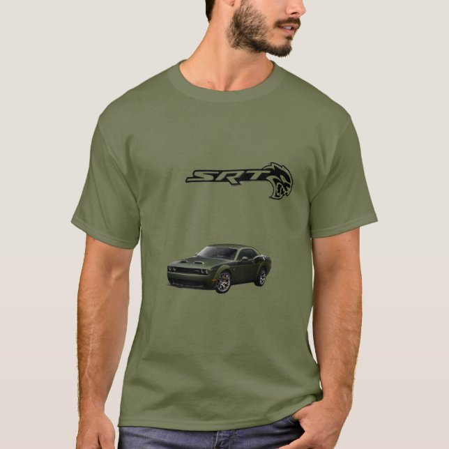 Men SRT Hellcat T - Shirt - Dodge Challenger Muscl (Vorderseite)