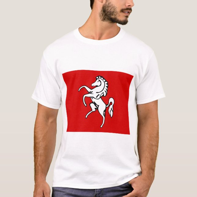 Men T Shirt mit Flag Kent, England (Vorderseite)
