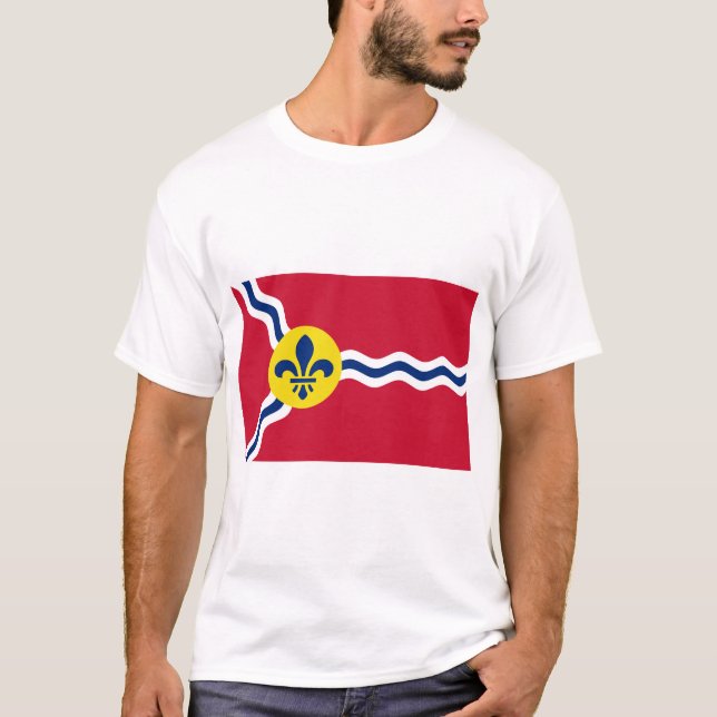 Men T Shirt mit Flag von St. Louis, Missouri (Vorderseite)