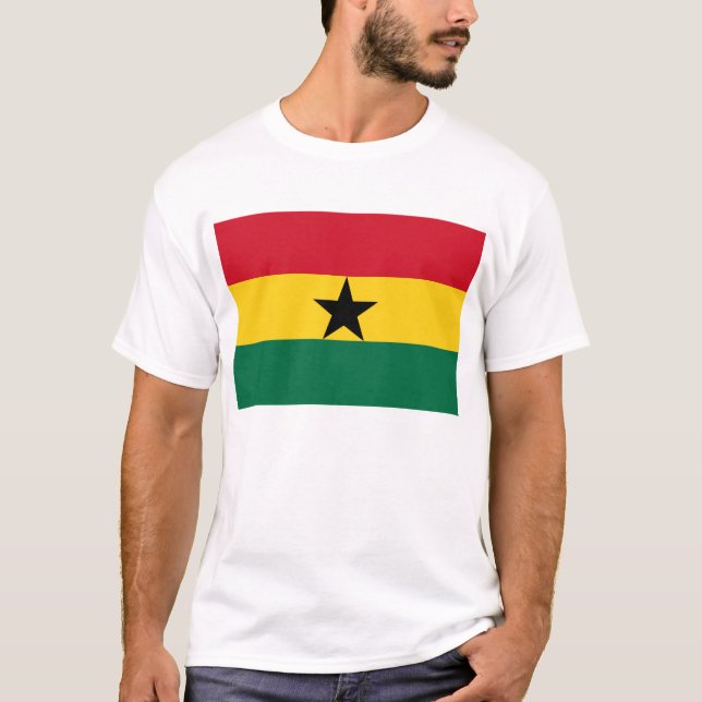 Men T Shirt mit Flagge Ghanas (Vorderseite)
