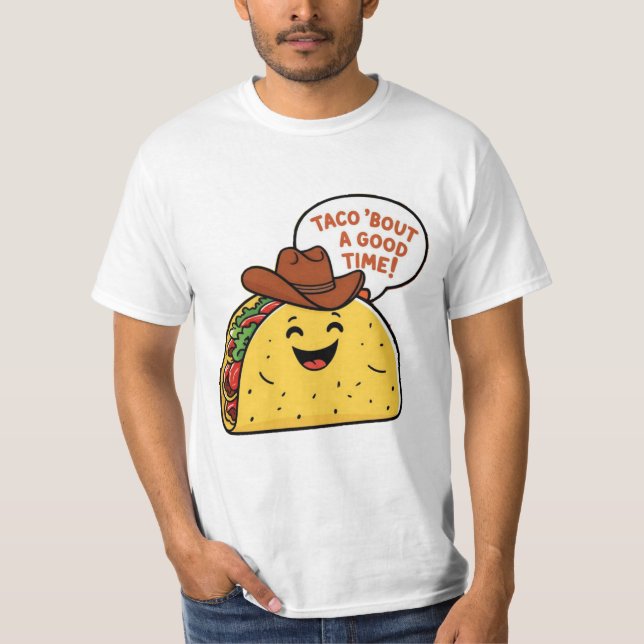 Men Taco Cowboy Fun T - Shirt (Vorderseite)