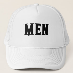 MEN-Textname Weiß und Weiß Truckerkappe