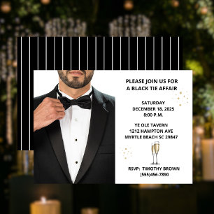 Men Tuxedo Black Krawatte Affair Party Ball Einladung
