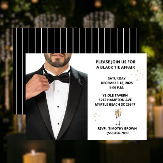 Men Tuxedo Black Krawatte Affair Party Ball Einladung
