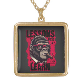 Men/Women Gorilla Boss Gold Plated Necklace Vergoldete Kette