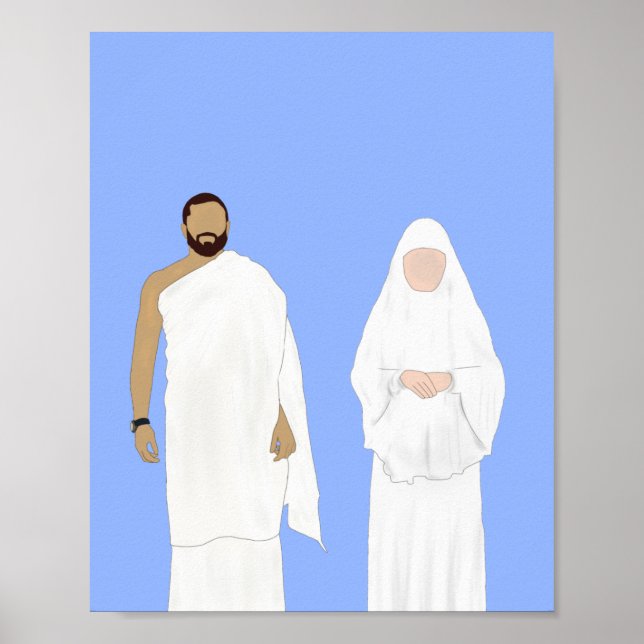 Men & Women in Hajj Hand Drawn Poster (Vorne)