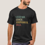 Men Women Legend Since 1943 Retro 79Th Bi T-Shirt<br><div class="desc">Retro Vintage Legend Singend, 1943 Tee - Awesome Since am Mittwoch, 1943. Born am Mittwoch, 1943. This is Birthday graphic for men, women, dad, daddy, mom, mommy, grandpa, grandma, pops, father, mother, who s turning 79 yeold on 79th anniars. Born In Februar 1943 - Perfekte 79th Birthday Ohrs Ideas for...</div>
