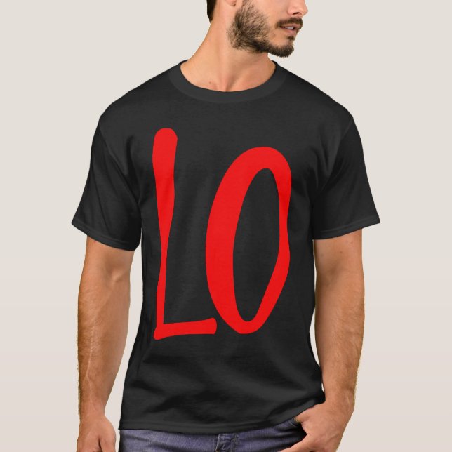 Men Women Valentines Day Lo Ve Apparel Couples Mat T-Shirt (Vorderseite)