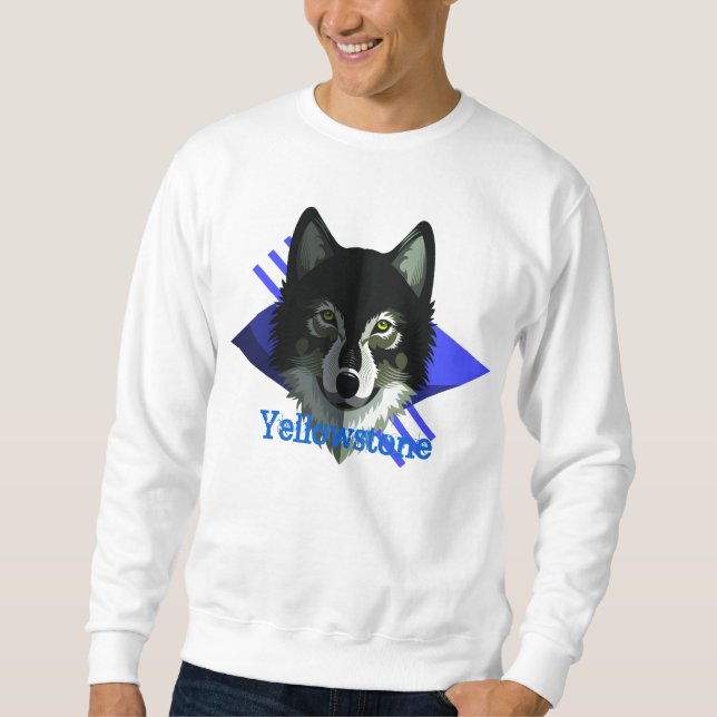 Men Yellowstone Wolf Sweatshirt (Vorderseite)