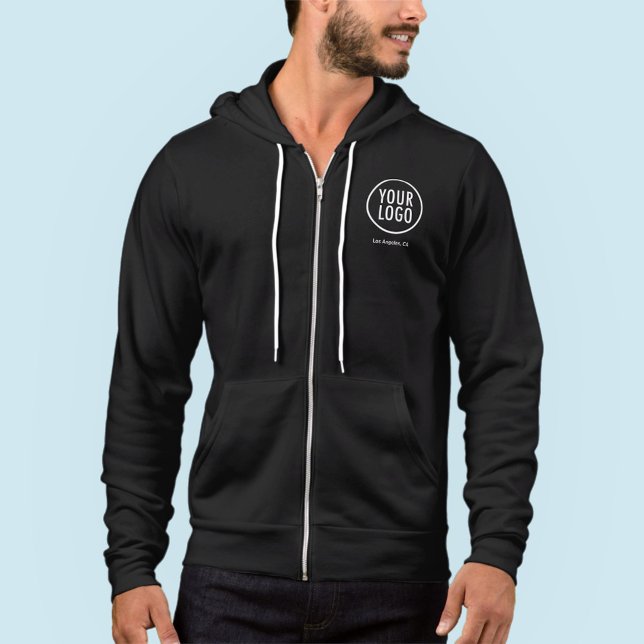 Men Zipper Jogger Jacket mit Logo auf dem Mindestl Hoodie (MISOOK Black Jogger Jacket with Logo)