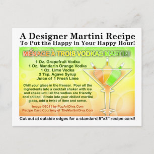 Menage a Trois Vodkas Martini Rezept Postkarte