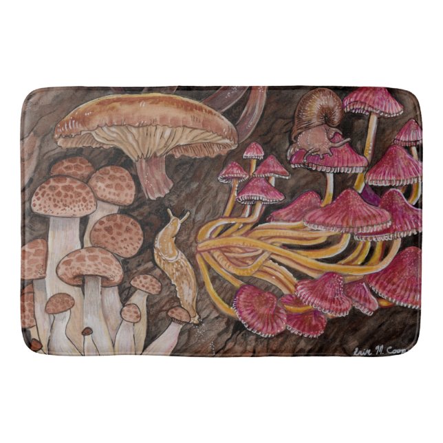 Menagerie der Pilze Badematte (Vorderseite)