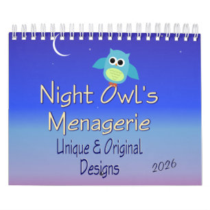 Menagerie-Grafik-Kalender für Nachtschwärmer Kalender