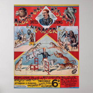 Menagerie von Anderton und Haslam, 1800er Poster
