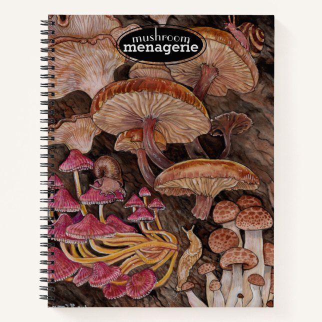 Menagerie von Mushrooms-Sketchbook/Rücknahmebuch Notizbuch (Vorderseite)