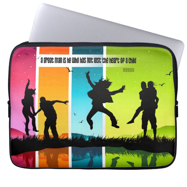 Mencius Inspiration Zitat "Ein großer Mann" Laptopschutzhülle (Vorderseite)