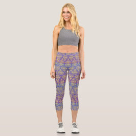 Mendela Pattern, lila Capri Leggings