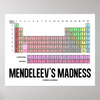 Mendelejews Wahnsinn (Periodische Elementübersicht Poster