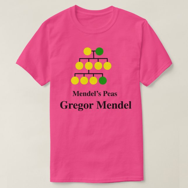 Mendels Peas Gregor Mendel T-Shirt (Design vorne)