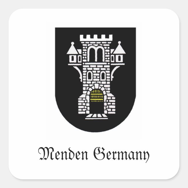 Menden Deutschland Quadratischer Aufkleber (Vorderseite)
