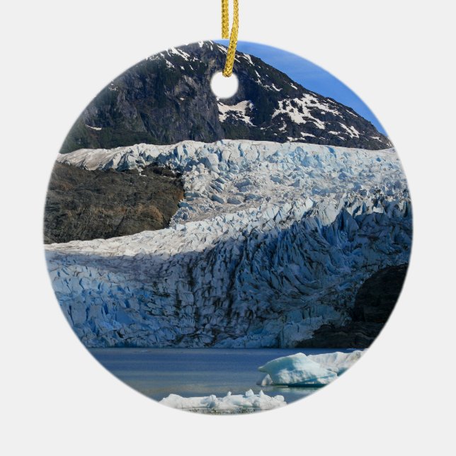 Mendenhall Gletscher/Juneau Alaska Keramik Ornament (Vorne)