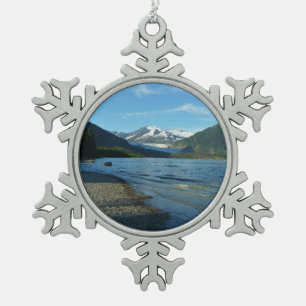 Mendenhall Lake in Juneau Alaska Landschaft Schneeflocken Zinn-Ornament