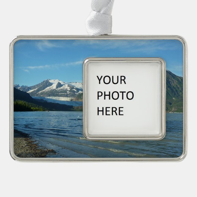 Mendenhall See Juneau Alaska Landschaft Rahmen-Ornament Silber (Vorderseite)