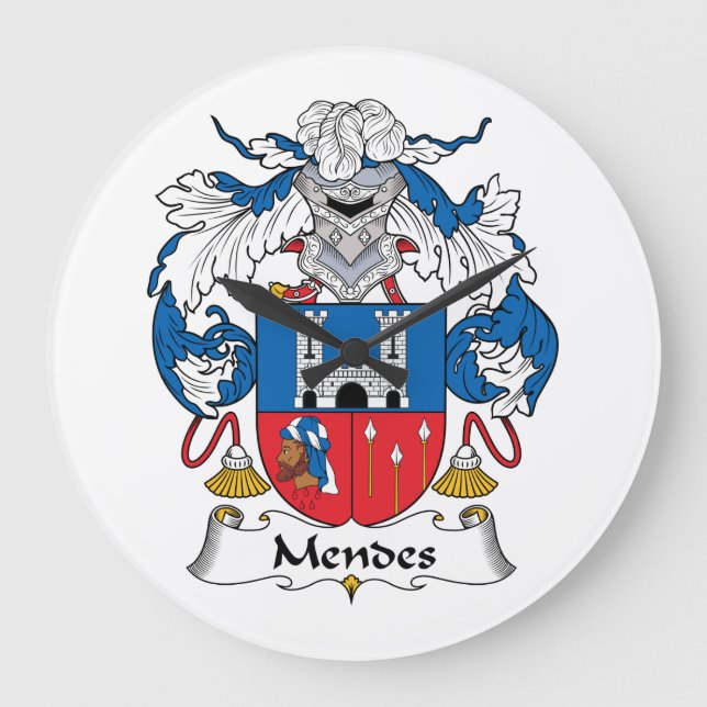 Mendes-Familienwappen Große Wanduhr (Vorderseite)