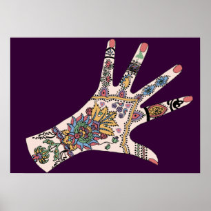 Mendhi Hände Poster