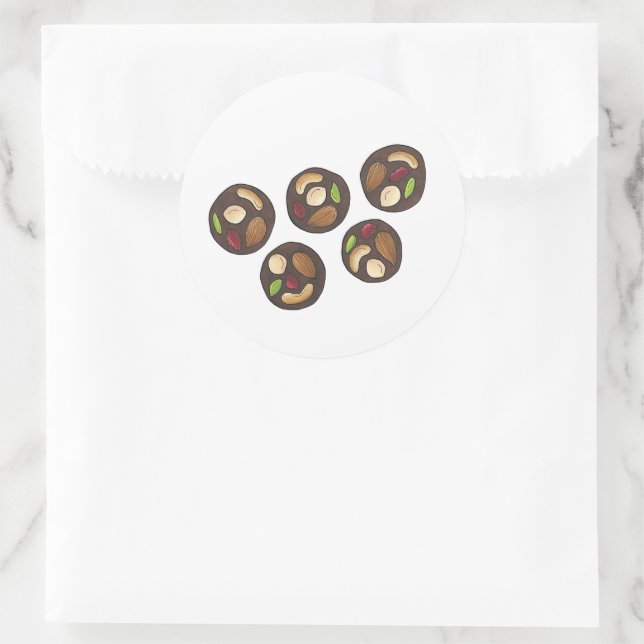 Mendiants French Chocolates Chocolatier Runder Aufkleber (Tasche)
