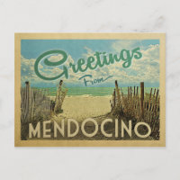 Mendocino Beach Vintage Reise