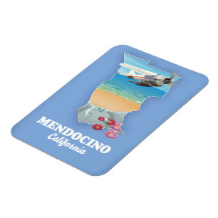 Mendocino California Karte Magnet