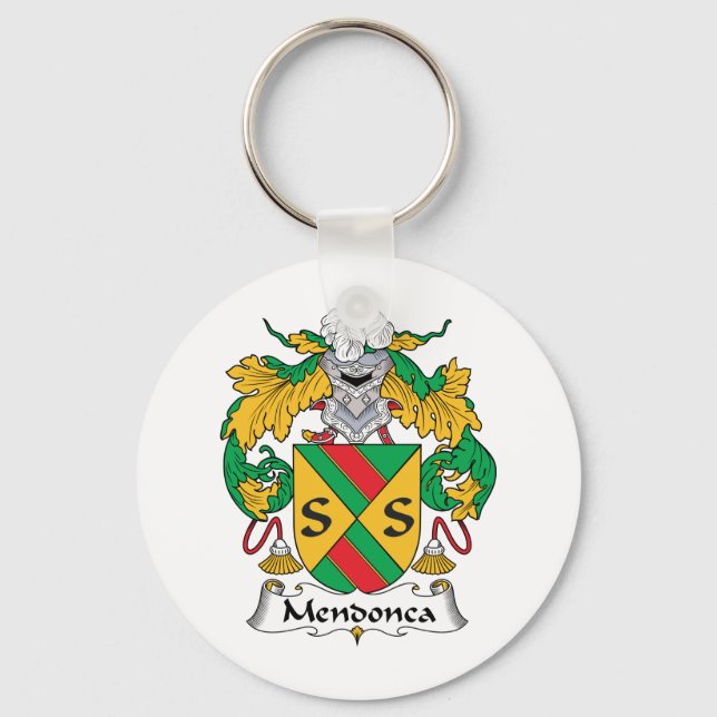 Mendonca-Familienwappen Schlüsselanhänger (Vorderseite)