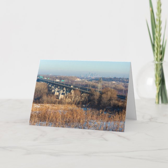 Mendota-Brücke über den Fluss Minnesota Karte (Vorderseite)