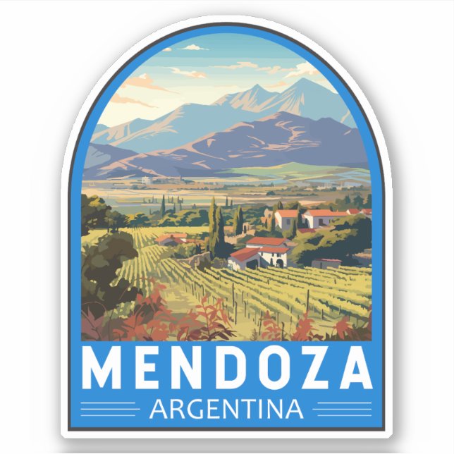 Mendoza Argentinien Reisen Vintag Aufkleber (Vorderseite)