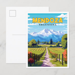Mendoza Argentinien Vintage-Reiseillustration Postkarte