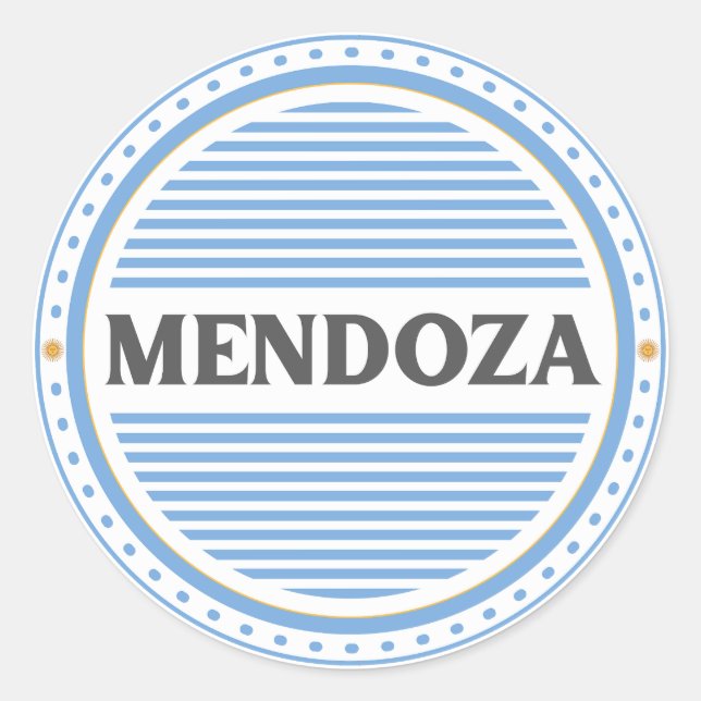 Mendoza City Pride Emblem – Argentine Identity Runder Aufkleber (Vorderseite)